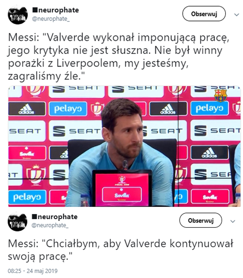 Leo Messi o krytyce w stronę Ernesto Valverde!